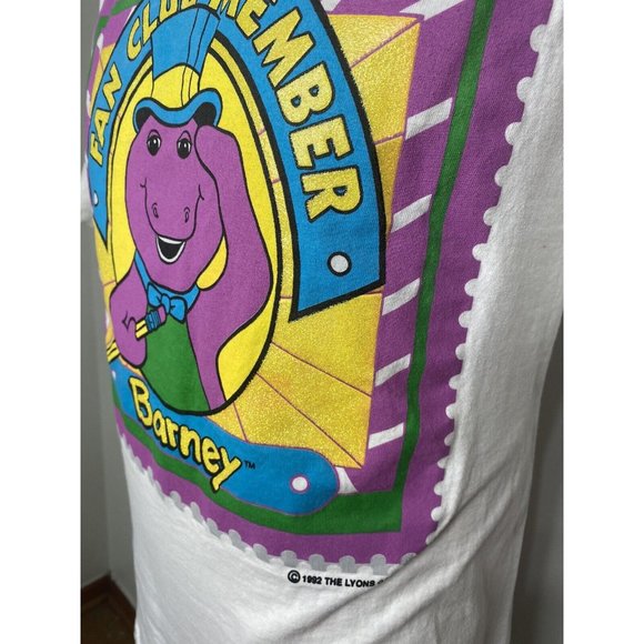 Vintage Barney Dinosaur Fan Club Member HTF Adult T Shirt L Single Stitch 1992 - Picture 5 of 12